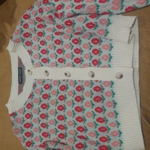 SHEIN Cropped Floral Cardigan